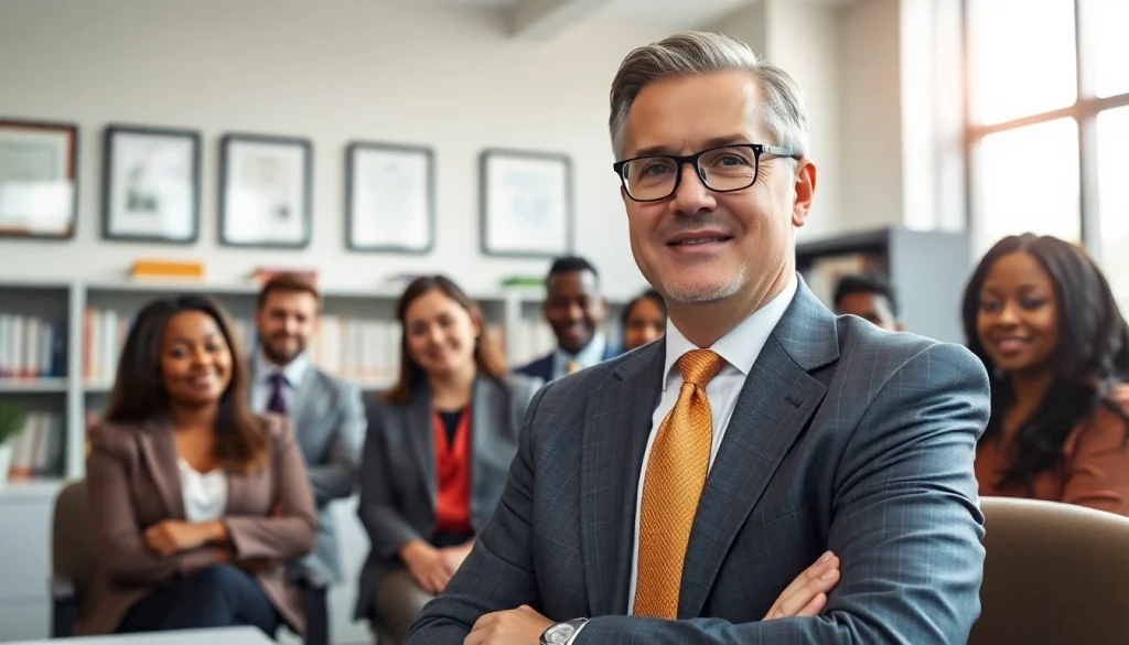 Virginia Immigration Lawyer consulting clients in a modern office, promoting trust and professionalism.