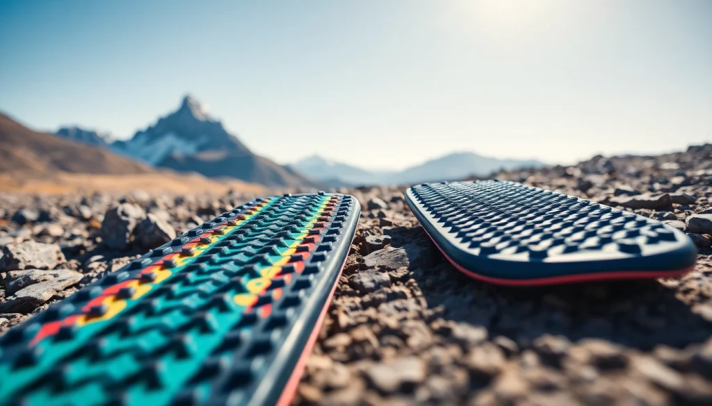 Traction Boards displayed on rugged terrain emphasizing durability and grip for outdoor adventures.