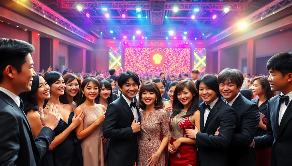 日本の有名人のトピックに関する魅力的なグラマーなイベントのシーン