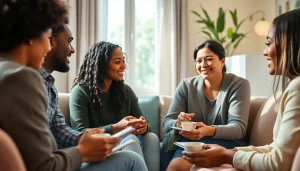 Enhancing mental health awareness through supportive therapy session imagery.