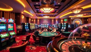 MM88 players enjoying an exhilarating gaming experience at luxurious casino tables.