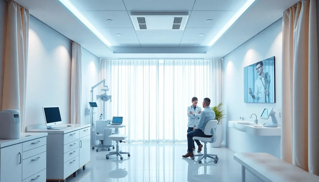 男性の健康相談に適した、現代的で歓迎的なクリニック環境を示す アトムクリニック 口コミ・評判