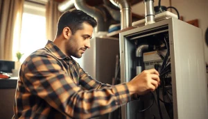 Expert handling furnace repair near me in a comfortable home environment.